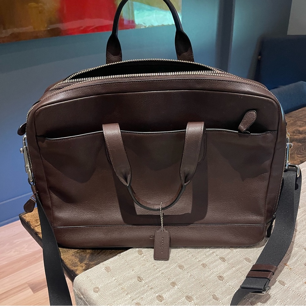 Coach bag/briefcase, brown and excellent condition.
